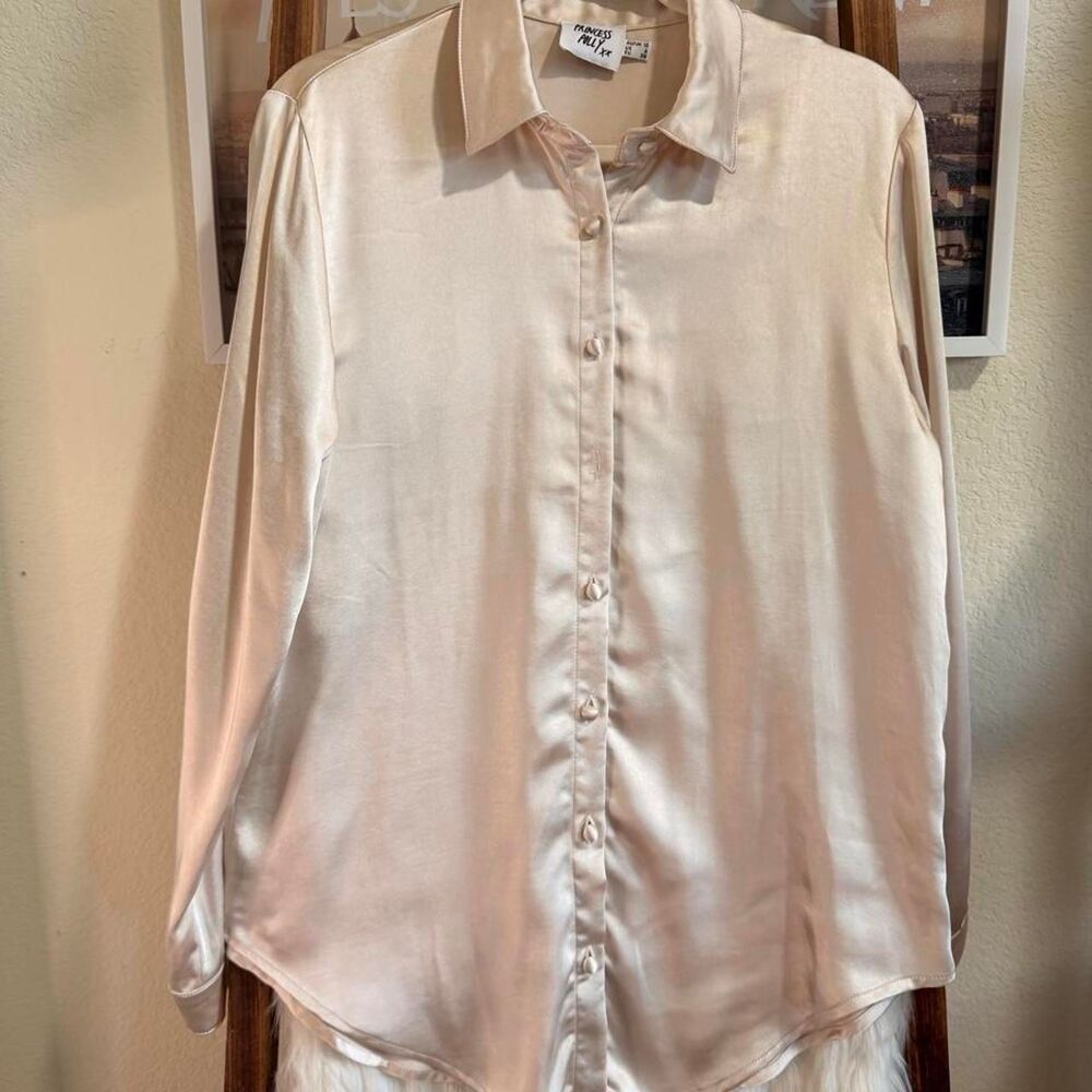Princess-polly Women's Pink and Cream Blouse